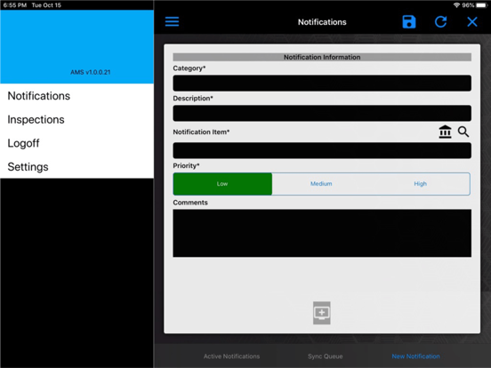 Asset Management System iPad screenshot