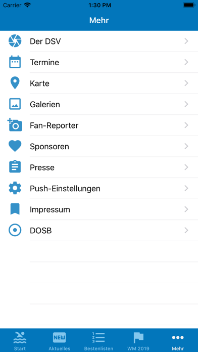 Deutscher Schwimm-Verband Screenshot