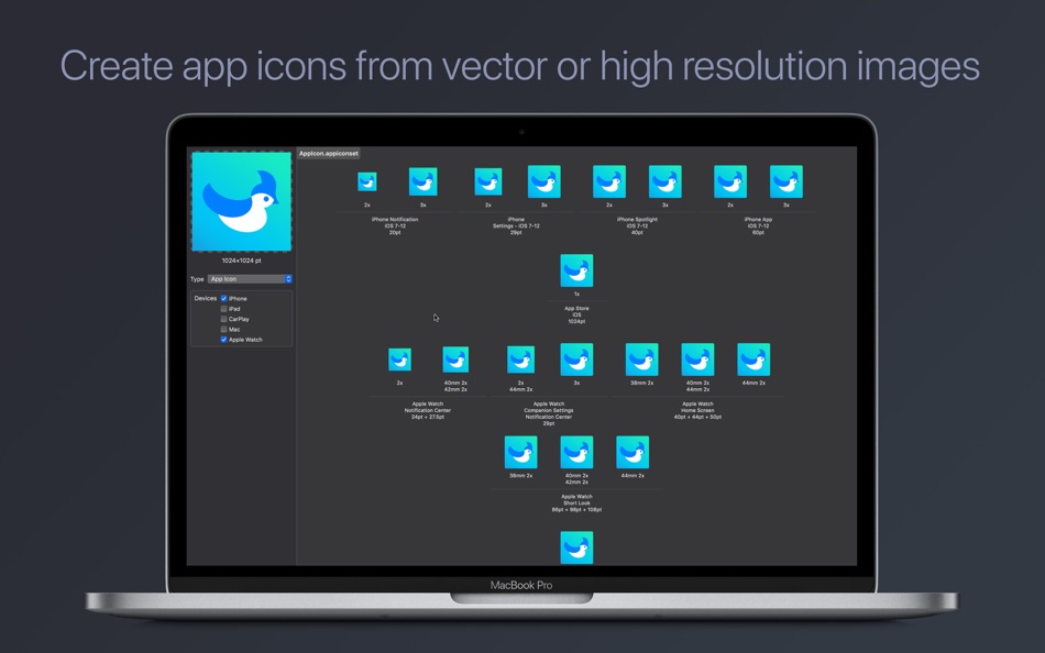 #1. SVG Assets – Icon Exporter (macOS) Podle: Nerius Vaskevicius