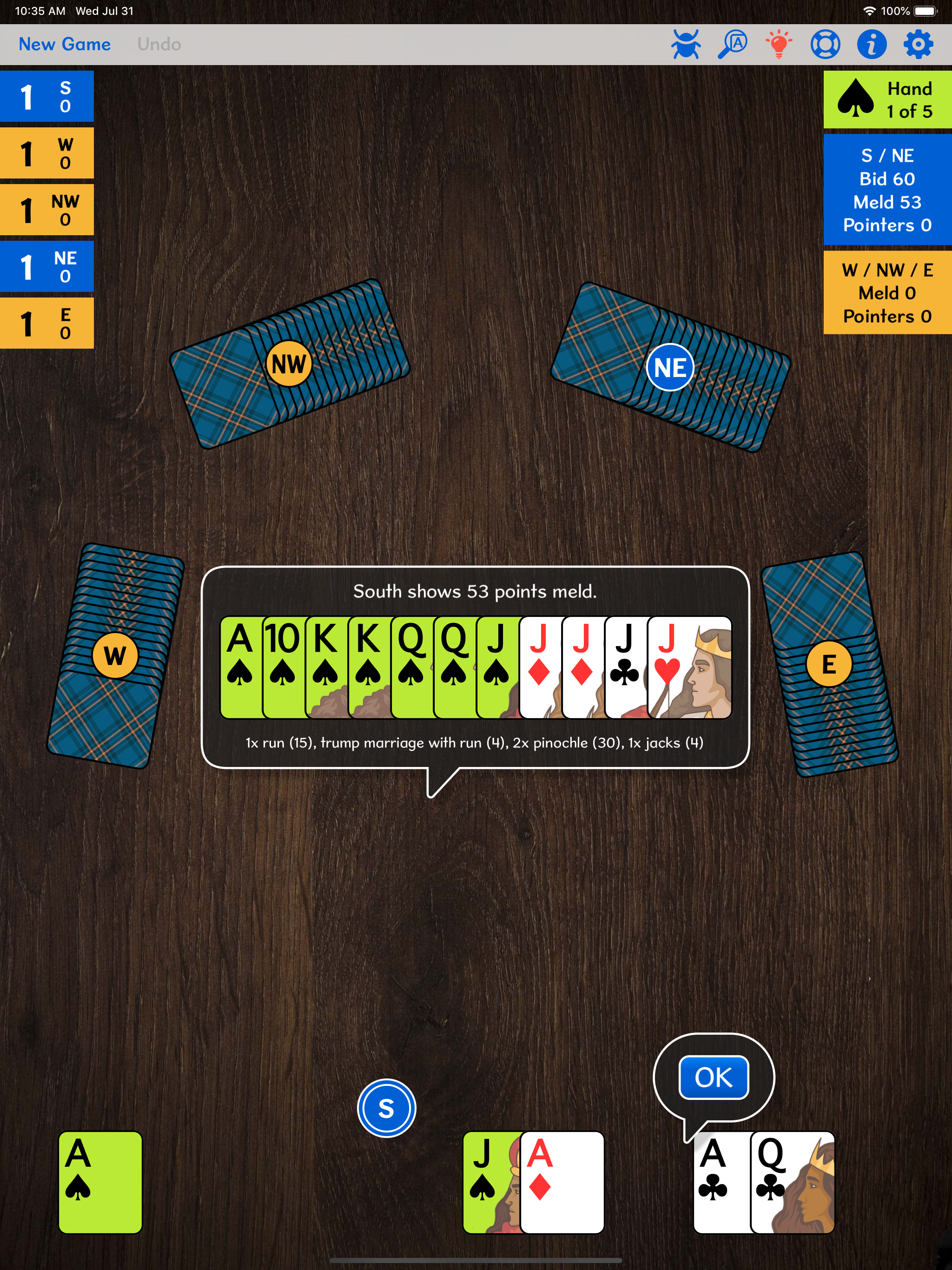 5-Handed Pinochle+ screenshot 16