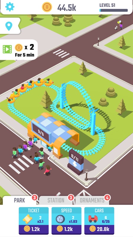 Idle Roller Coaster screenshot 1