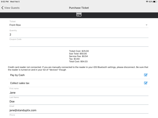 Stand Up Tix iPad screenshot 5 - Business app