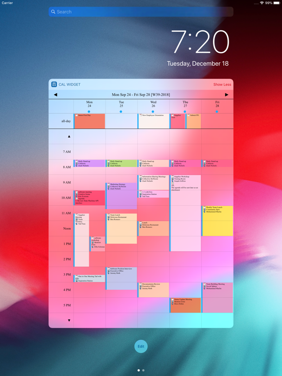 Screenshot #4 pour Week Calendar Widget Extension