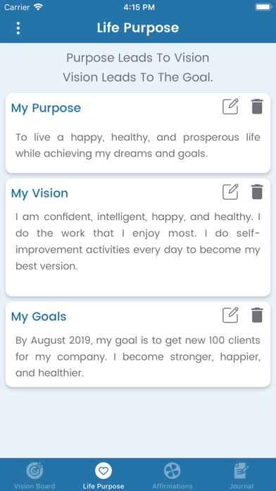 My Vision Board - Goal Setting iPhone screenshot 4 - Lifestyle app