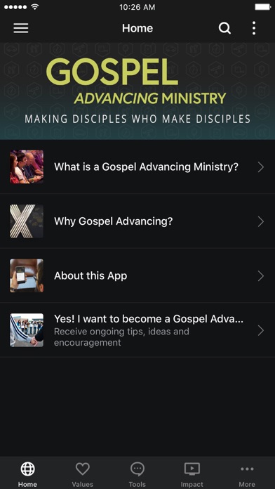 Gospel Advancing Ministry Screenshot