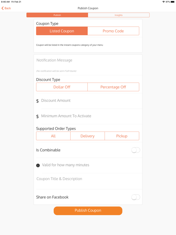 allHungry Tracker iPad screenshot 2 - Business app