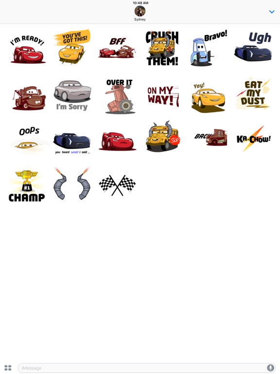 Pixar Stickers: Cars 3 iPad screenshot 5 - Entertainment app