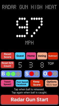 Baseball Radar Gun High Heat screenshot 1
