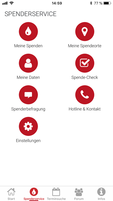 Blutspende Screenshot