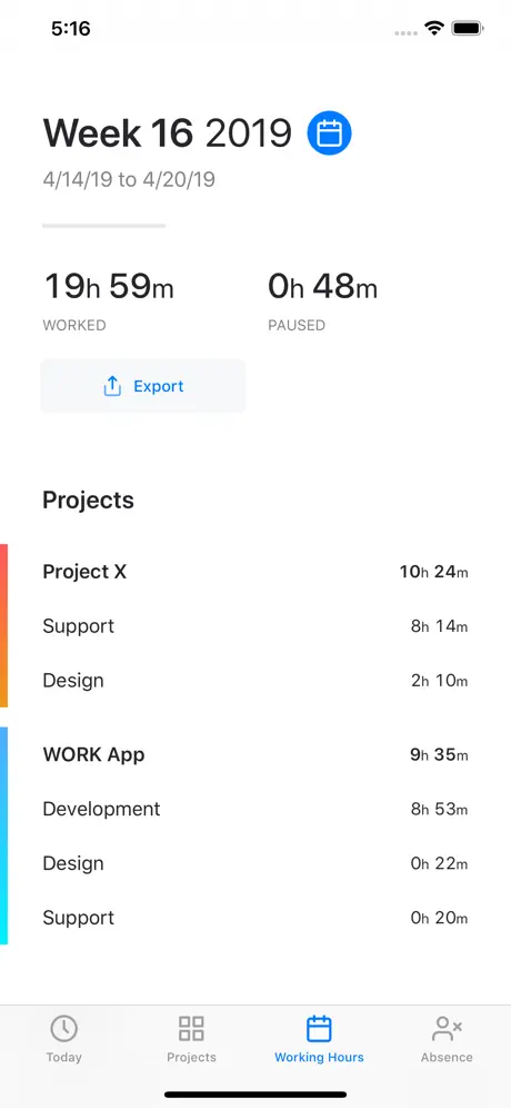 WORK • Time Sheet