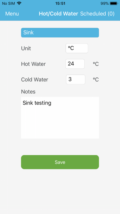 Hydrosense Pro Legionella iPhone screenshot