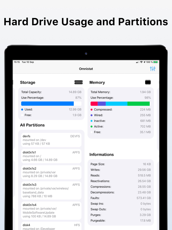 Omnistat 2 iPad screenshot 4 - Utilities app