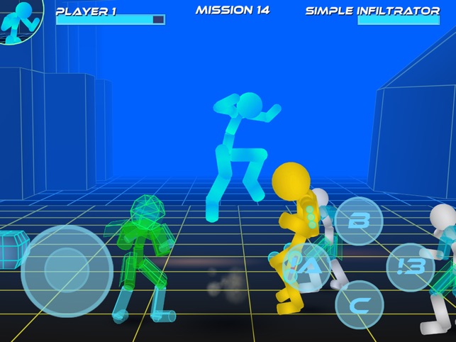 Play Stickman Neon Warriors Sword Fighting