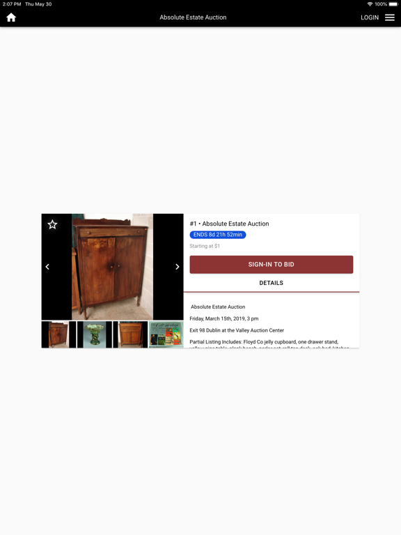 Valley Auctions iPad screenshot 4 - Business app