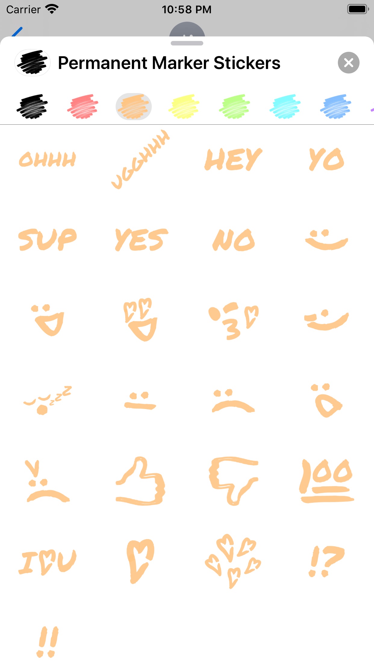 Screenshot do app Permanent Marker Stickers