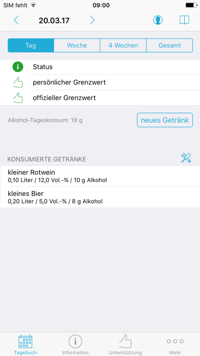 Screenshot #1 pour Trinktagebuch