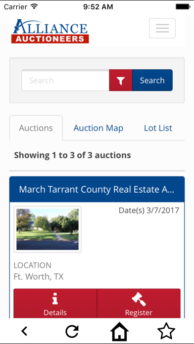 Screenshot #1 pour Alliance Auctioneers