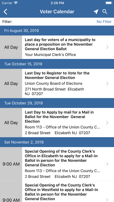 Union County NJ Votes Screenshot