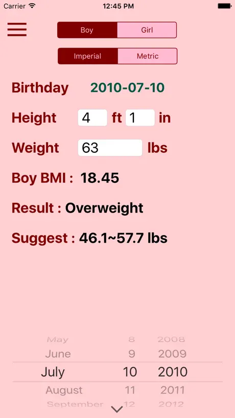 Children BMI Calculator
