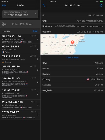 IP Infos - IP Tracker iPad screenshot