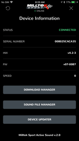 Milltek Sport Active Sound screenshot