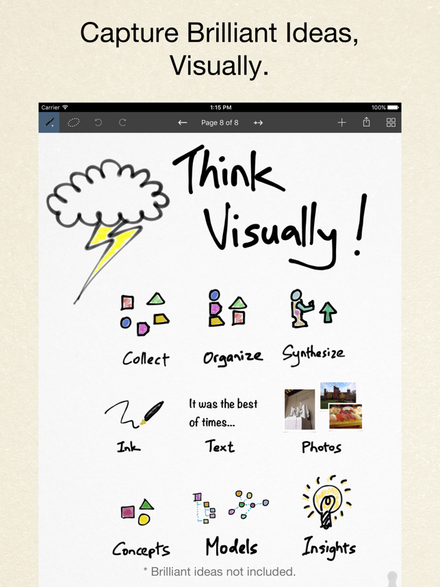 Zrzut ekranu programu Inkflow Plus Visual Notebook