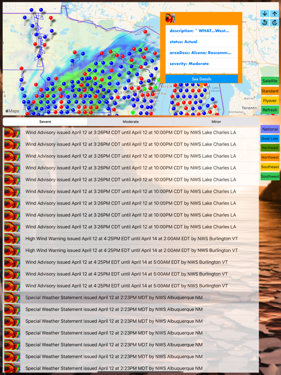 Screenshot #6 pour Instant NOAA Alerts 3D Elite