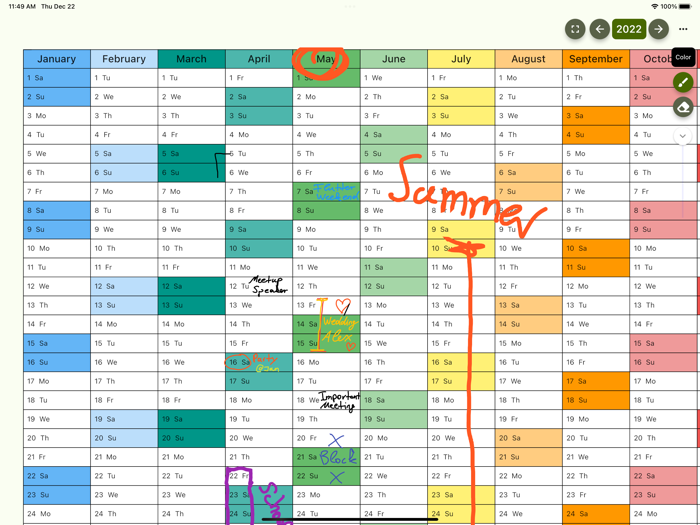 Stift Calendar for Tablet Pen