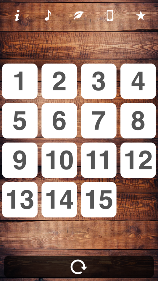 #1. 15 Puzzle Sliding Number Game (iOS) By: Peter Li