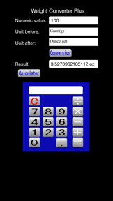 Weight Converter Plus screenshot