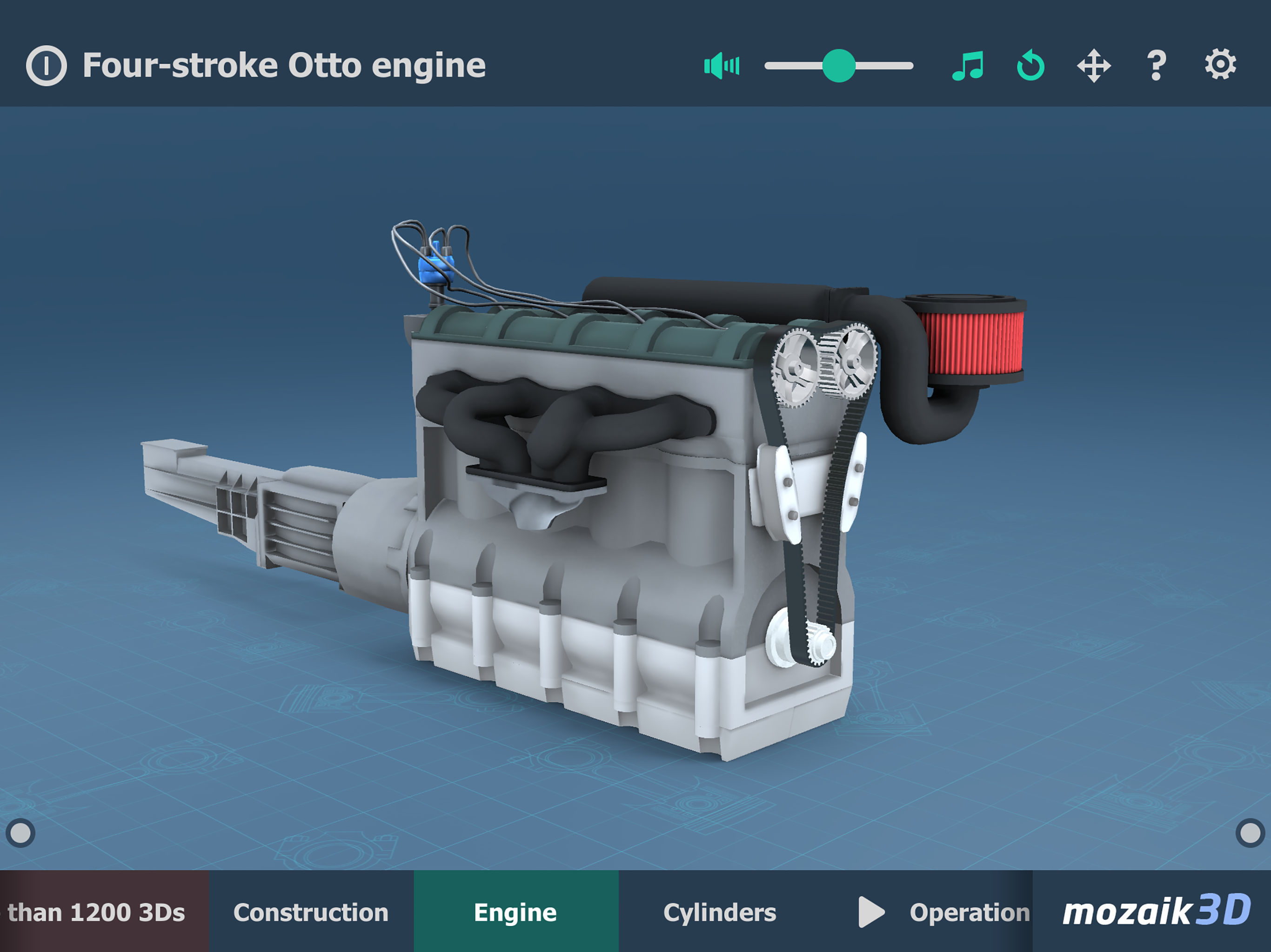 Four-stroke Otto engine 3D