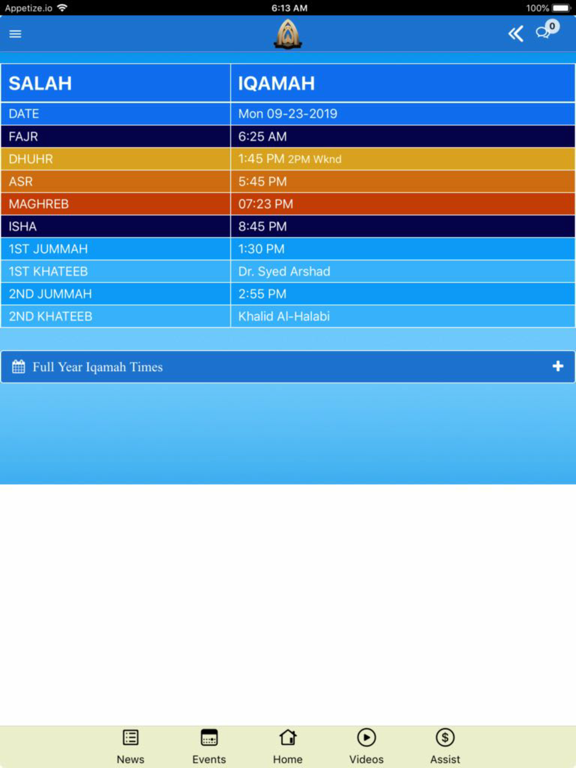ISGH Masjid AlSalam iPad screenshot 1 - Lifestyle app