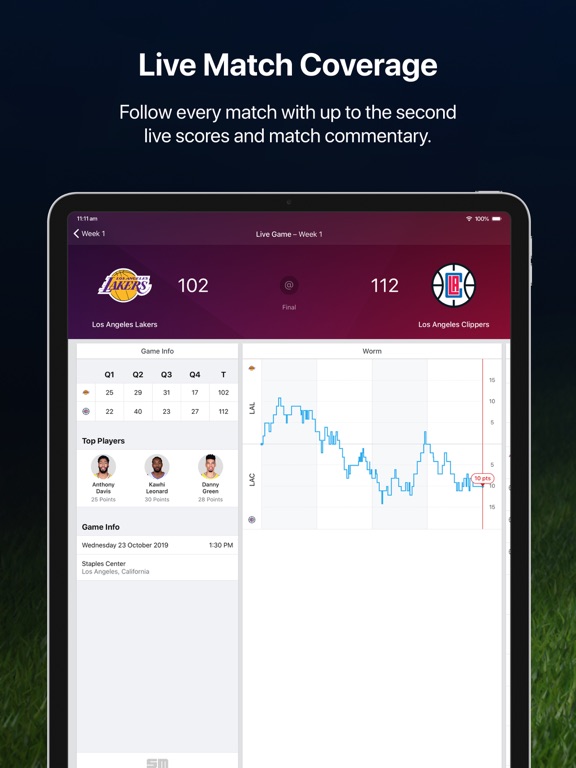 Screenshot #4 pour NBA Live for iPad: Live scores