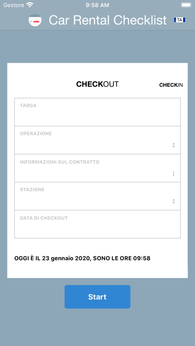 Car Rental Checklist Screenshot