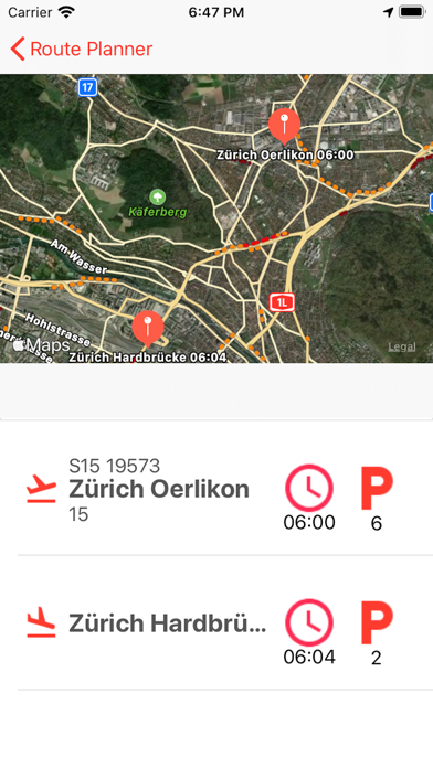 Strecken und Fahrplan Schweiz Screenshot