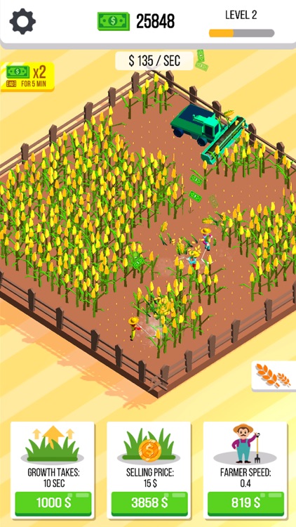 Harvester idle : cut the weed