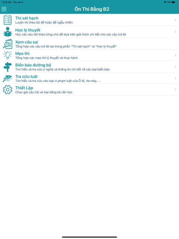 Ôn thi GPLX iPad screenshot