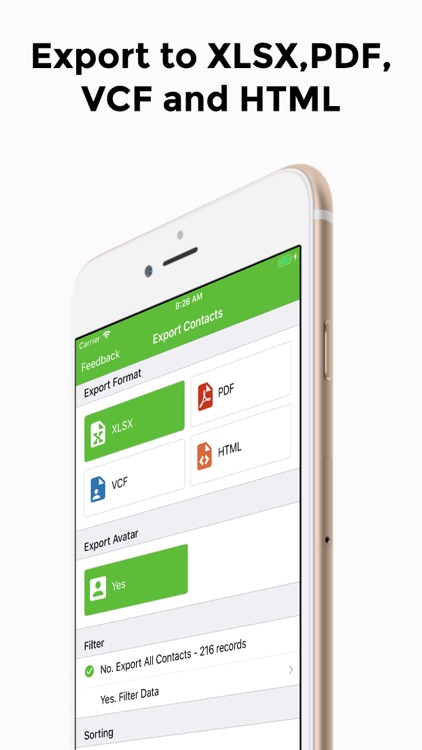 Export Contact to XLS PDF VCF screenshot-6