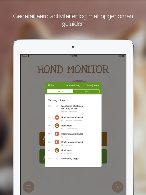 Hond Monitor iPad app afbeelding 5