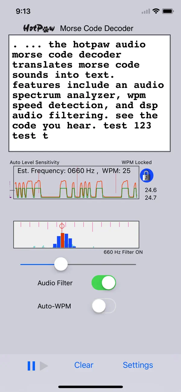 MorseDecoder (iOS) بواسطة: HotPaw Productions