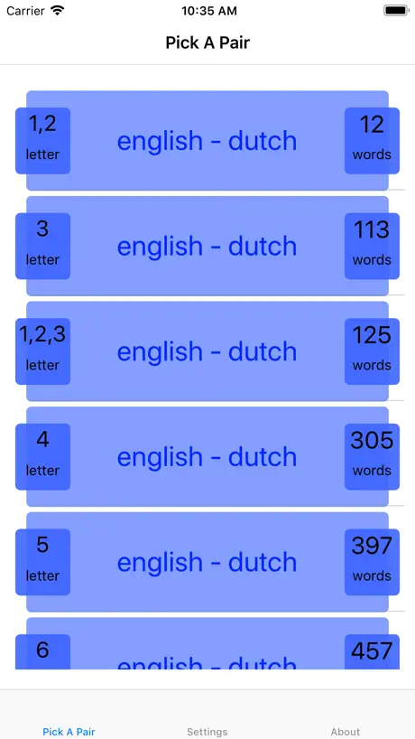 PickAPair Dutch - English