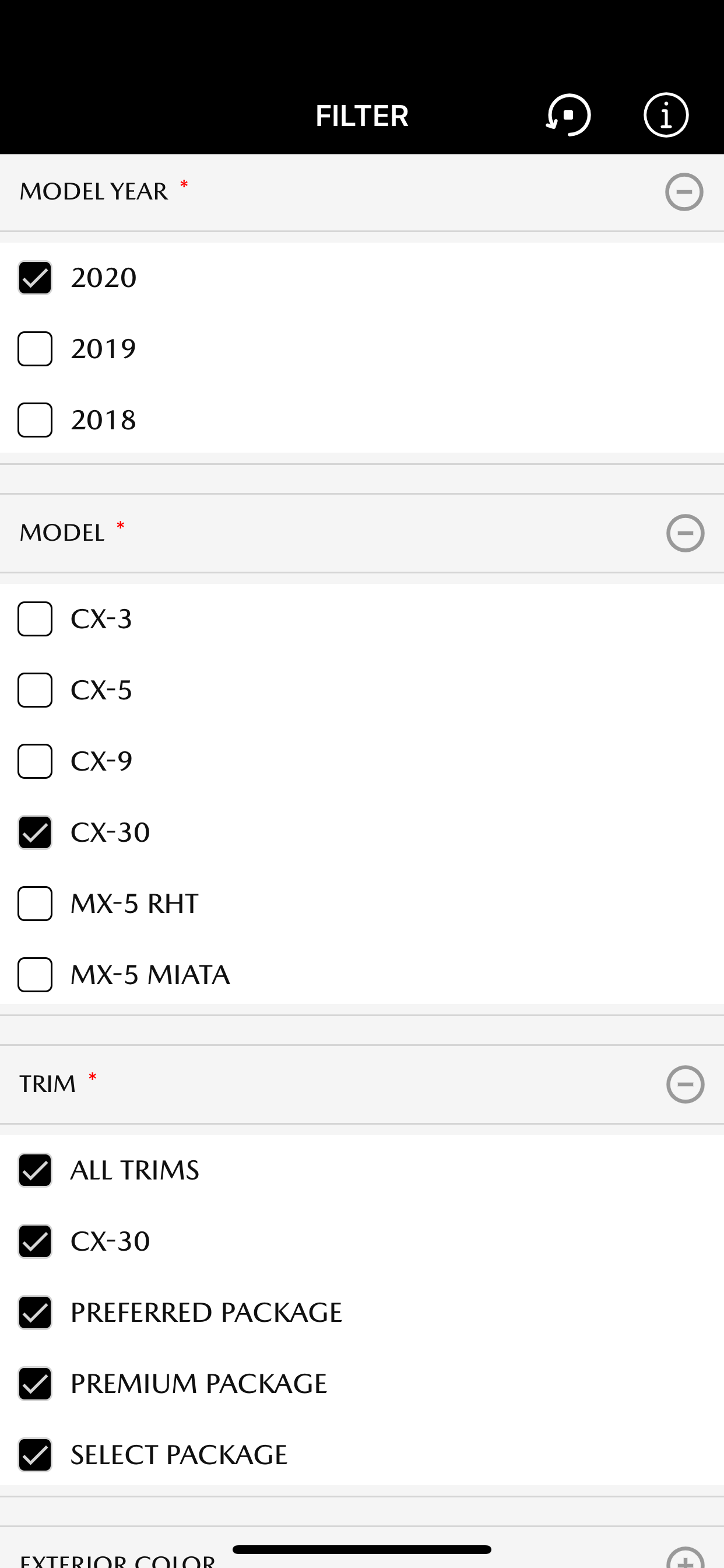 Mazda Mobile Inventory Search