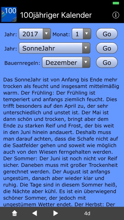 100jähr. Kalender+Bauernregeln