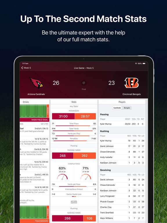 Screenshot #5 pour NFL Live for iPad: Live scores