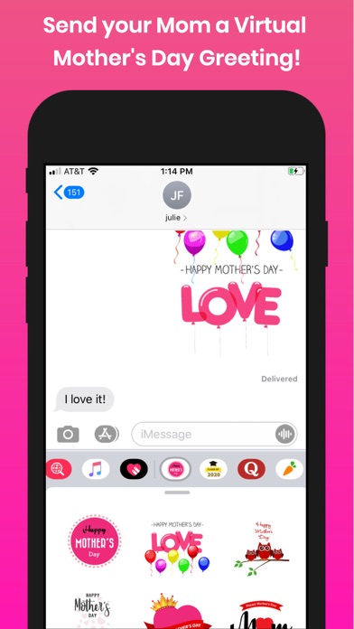 Screenshot #2 pour Mothers Day Animated Stickers