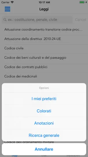 Leggi Italiane Online iPhone Screenshot 1