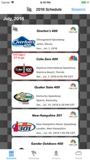 racing schedule for nascar iphone screenshot 1