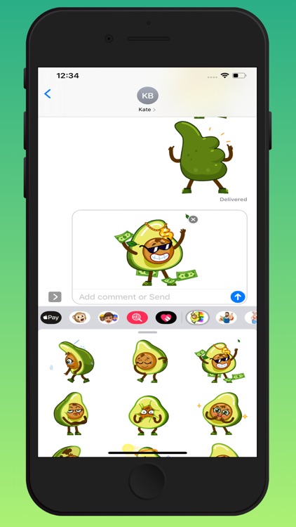 Funny Avocado Animated Sticker