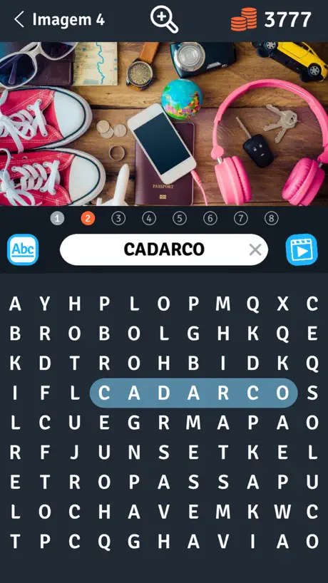 8 Caça-Palavras em uma foto