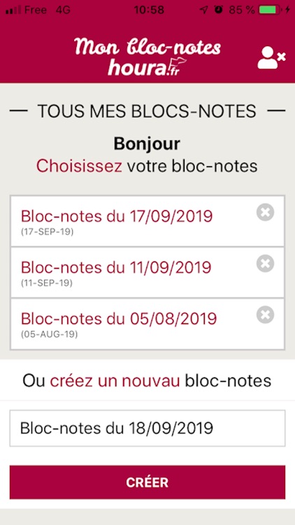 Bloc-notes houra